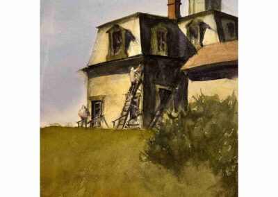 Gary Graham, "Painting the Lighthouse", watercolor, $400, Portsmouth Arts Guild