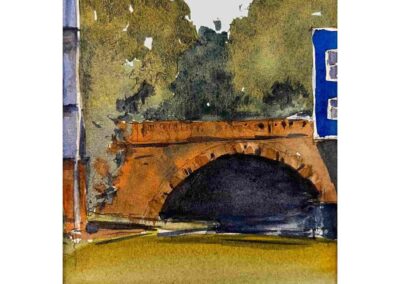 Gary Graham, "Pawtuxet Village Bridge", watercolor, $150, Portsmouth Arts Guild