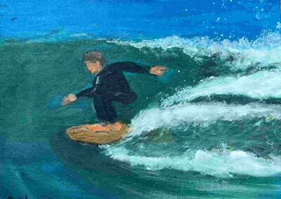 Jacqueline Johnson, "Surfer", acrylic, $125, Portsmouth Arts Guild