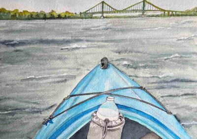 Karen E. Roberts, "Paddling Solo", watercolor, $200, Portsmouth Arts Guild