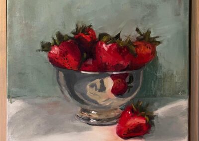 Kathleen Tirrell, "Strawberry Bowl", oil, $350, Portsmouth Arts Guild