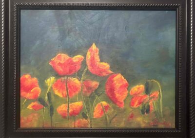 Jane Lavender, "Poppies", acrylic, $250, Portsmouth Arts Guild