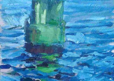 Paul Olson, "Hog Island Rock Buoy", oil, $450, Portsmouth Arts Guild