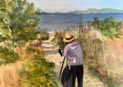 Penny Carrier, "Plein Air with Wendy", watercolor, $300, Portsmouth Arts Guild