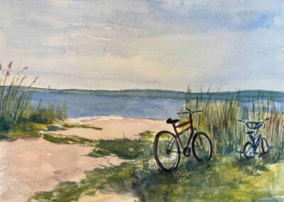 Penny Carrier, "Summer Vacation on CFP", watercolor, $250, Portsmouth Arts Guild