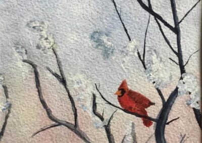 Sold Debra Duggan, Welcome Winter, Watercolor, $50