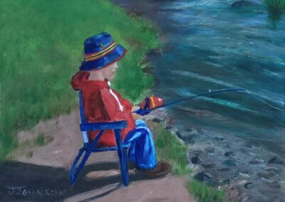 Jacqueline Johnson, Trout Season, Acrylic, $175