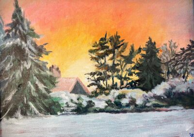 Jill A Armstrong, Snow Day In Middletown, Acrylic, $250