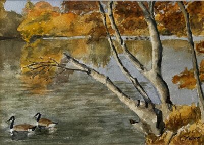 Lyn Malone, Brickyard Pond, Watercolor, $175