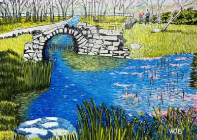 William Bowers, Blithewold's Water Garden, Acrylic, $200