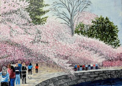 William Bowers, Cherry Blossoms Washington DC, Acrylic, $200