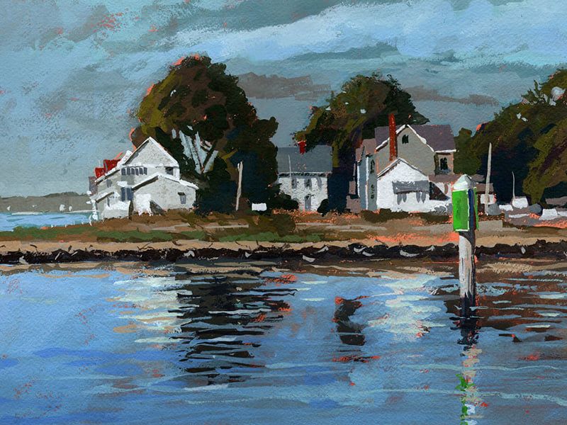 Ed Huff, Bullocks Point Gouache