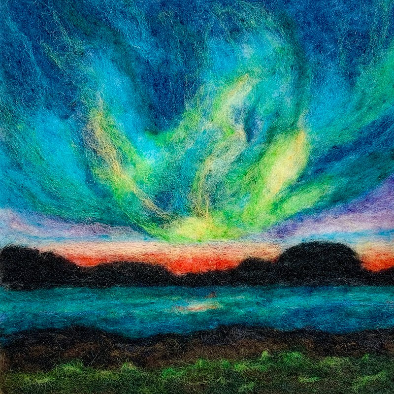 Northern Lights Felted Wool Painting with Wendy Anctil
