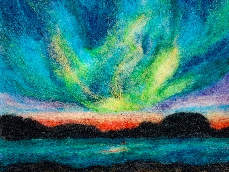 Northern Lights Felted Wool Painting with Wendy Anctil