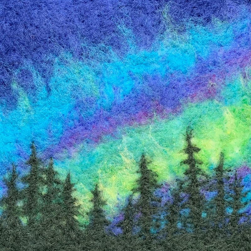 Northern Lights Felted Wool Painting with Wendy Anctil